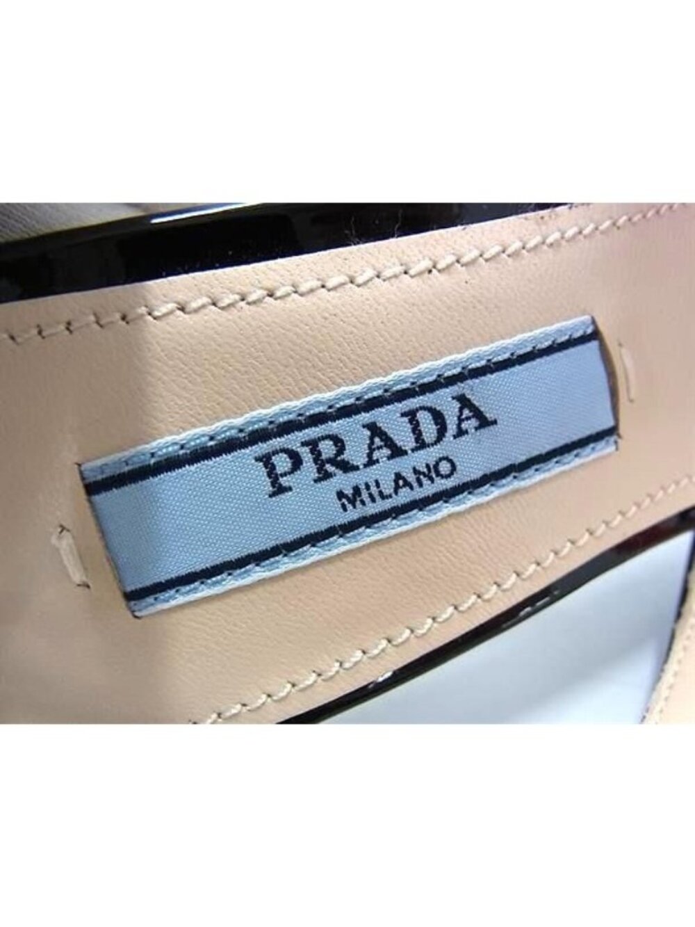 Prada Patent Leather Heel Sandals 35 Shoes Black - Picture 5 of 6